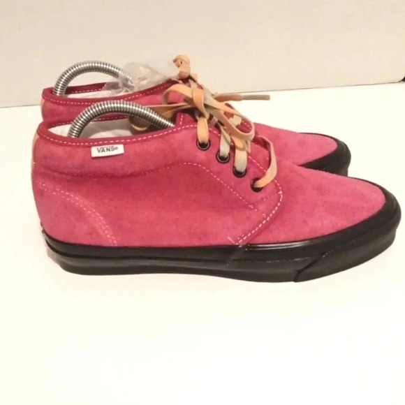 Vans RARE vault OG chukka boot hairy suede cerise apricot skate BMX size 9.5 wom - Picture 1 of 7